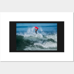 Bodyboarder in action Posters and Art